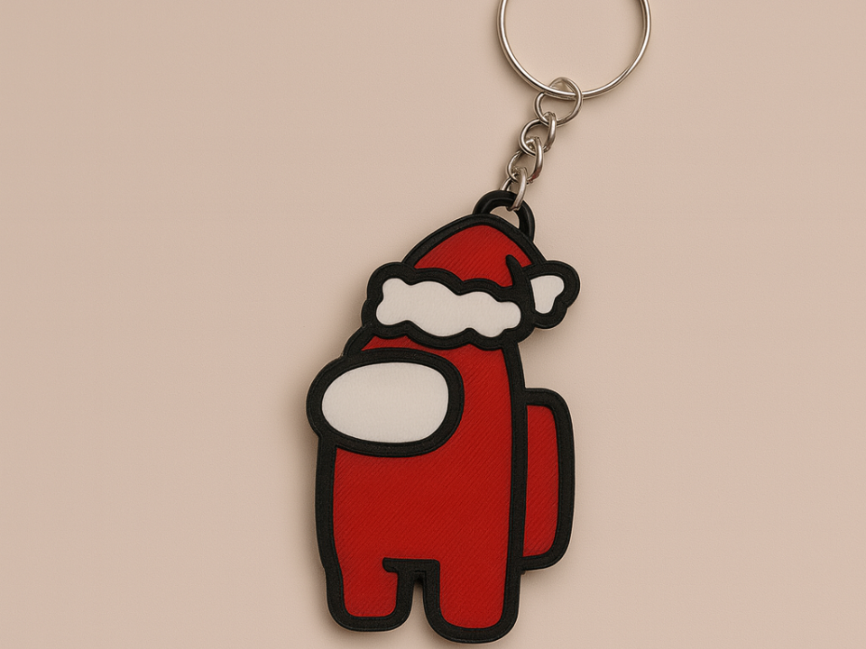 portachiavi Among Us, in versione Babbo Natale