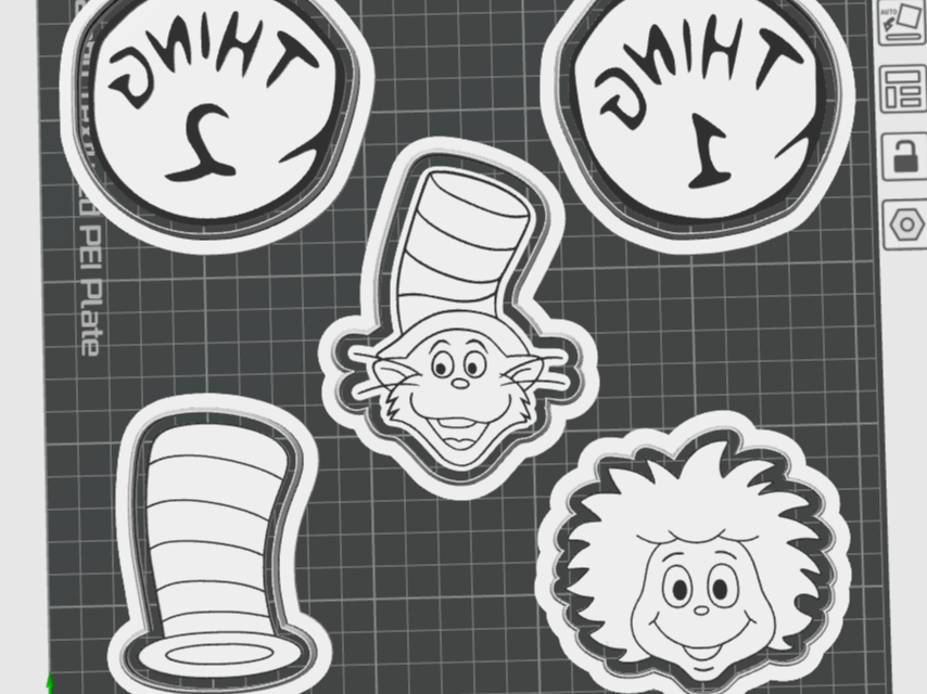 Cat in the Hat cookie cutter and stamp
