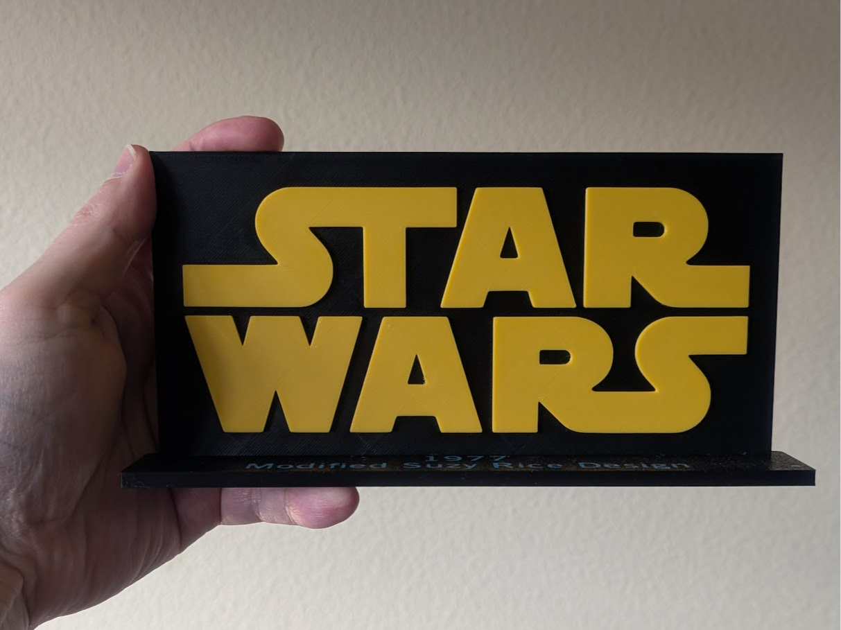 1977 Star Wars Finalized Logo + Stand