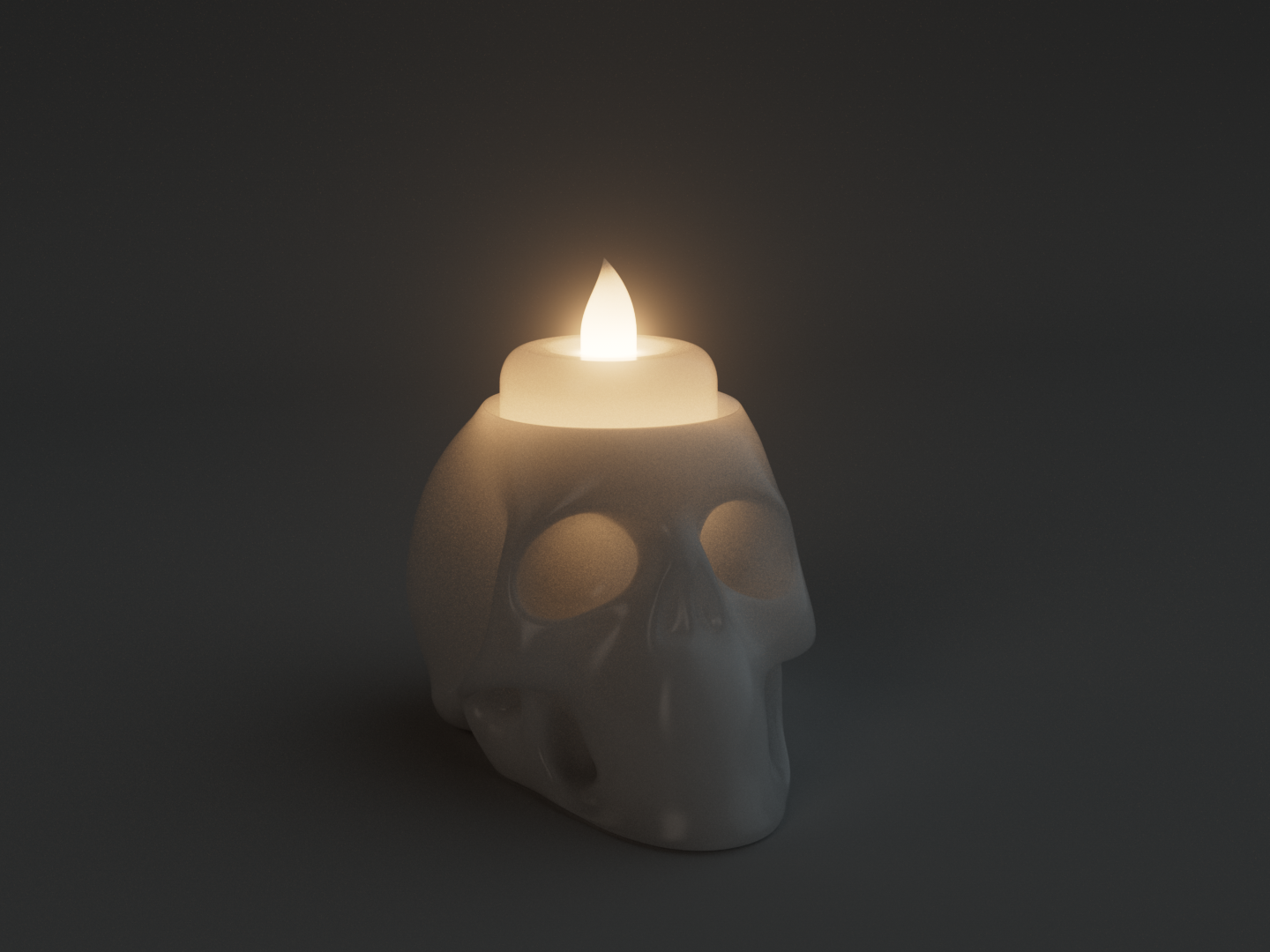 skull candlestick