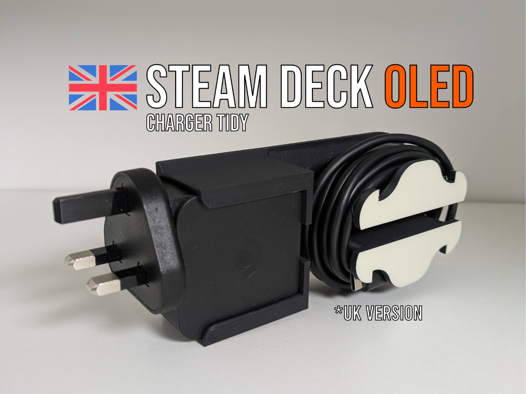 Steam Deck OLED UK charger holder (UK plug)