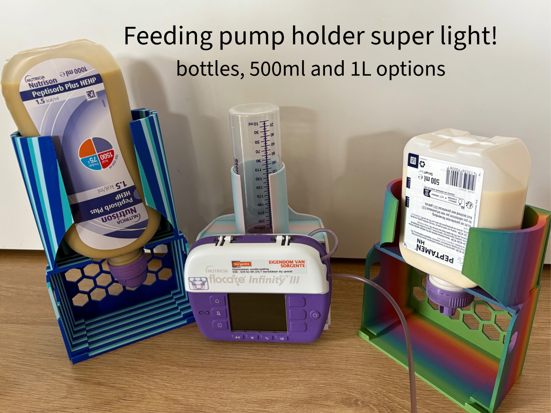 Feeding pump holder 500ml, 1L and bottles