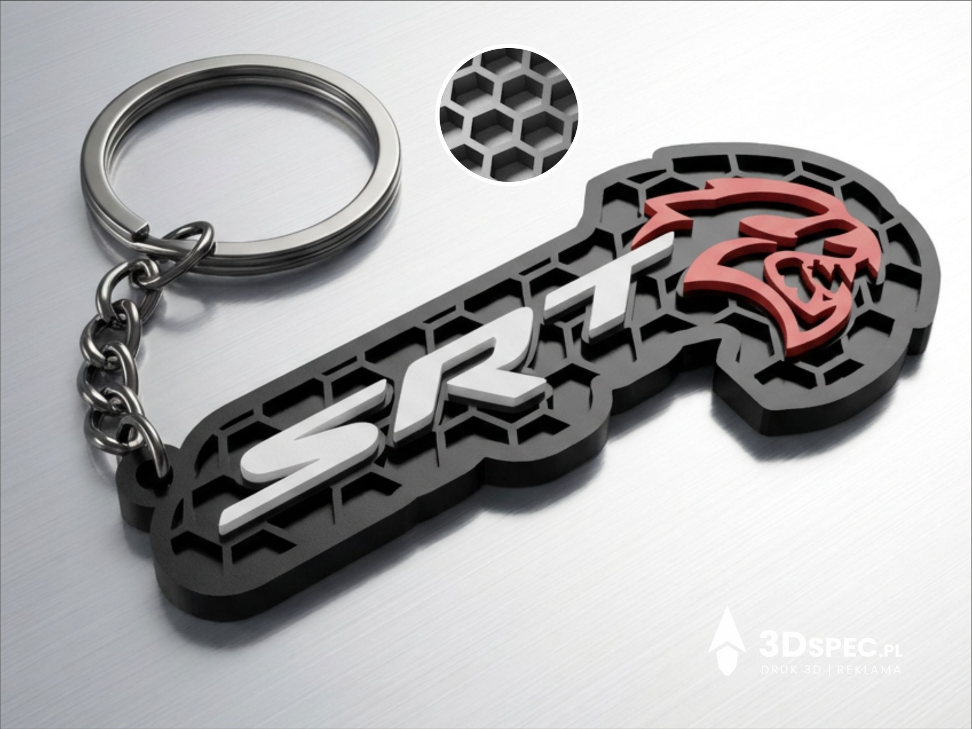 SRT hellcat logo keychain