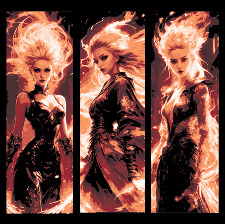 Fire Genasi plays with her powers - Born of the Elemental Plane of Fire - Set of 3 Bookmarks
