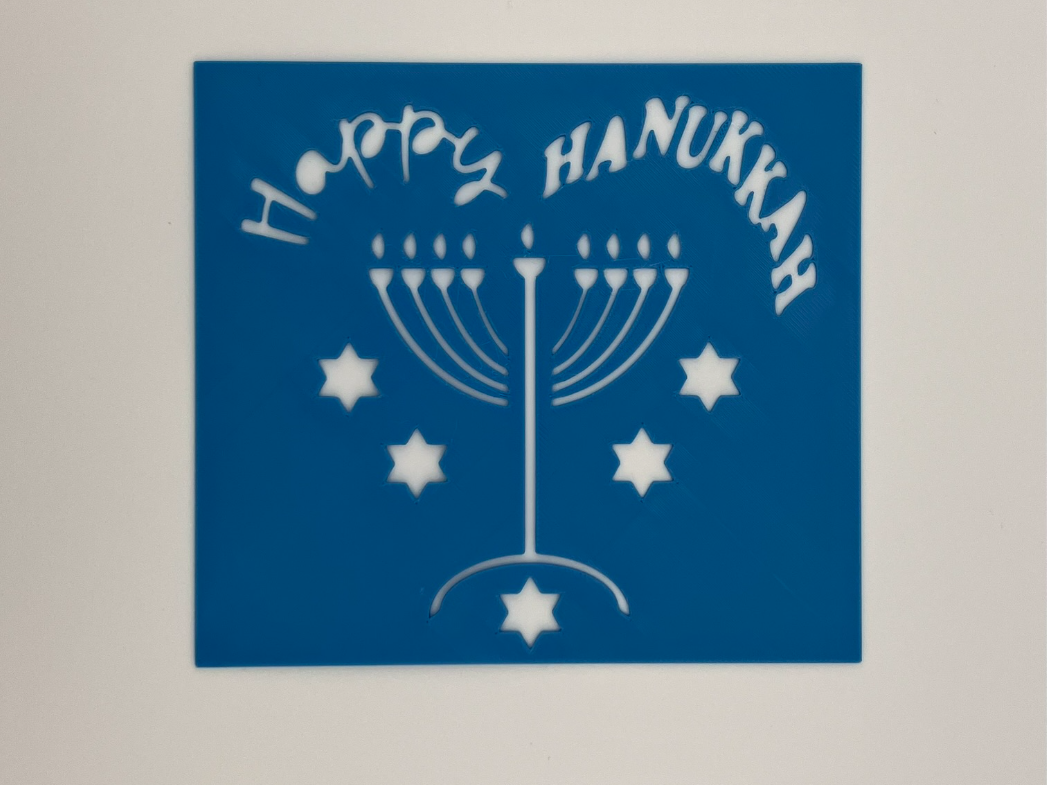 Happy Hanukkah stencil