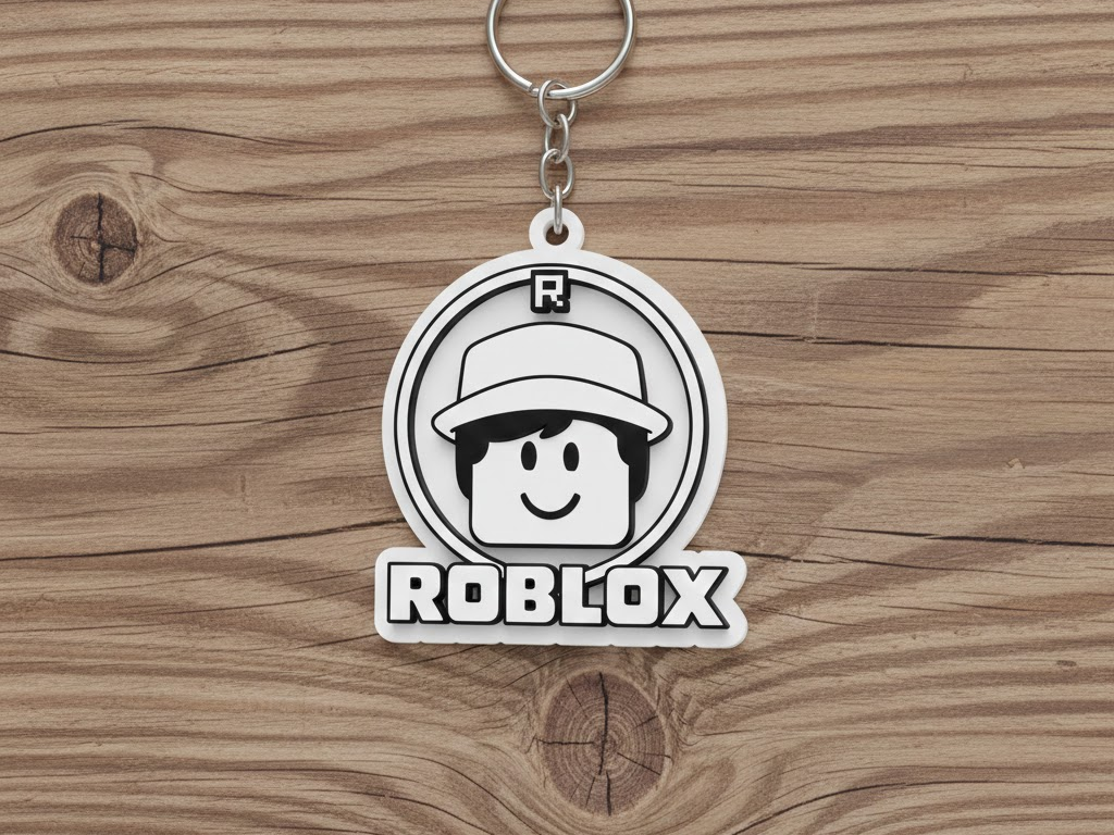Classic Roblox 3D Keychain - High Contrast Edition