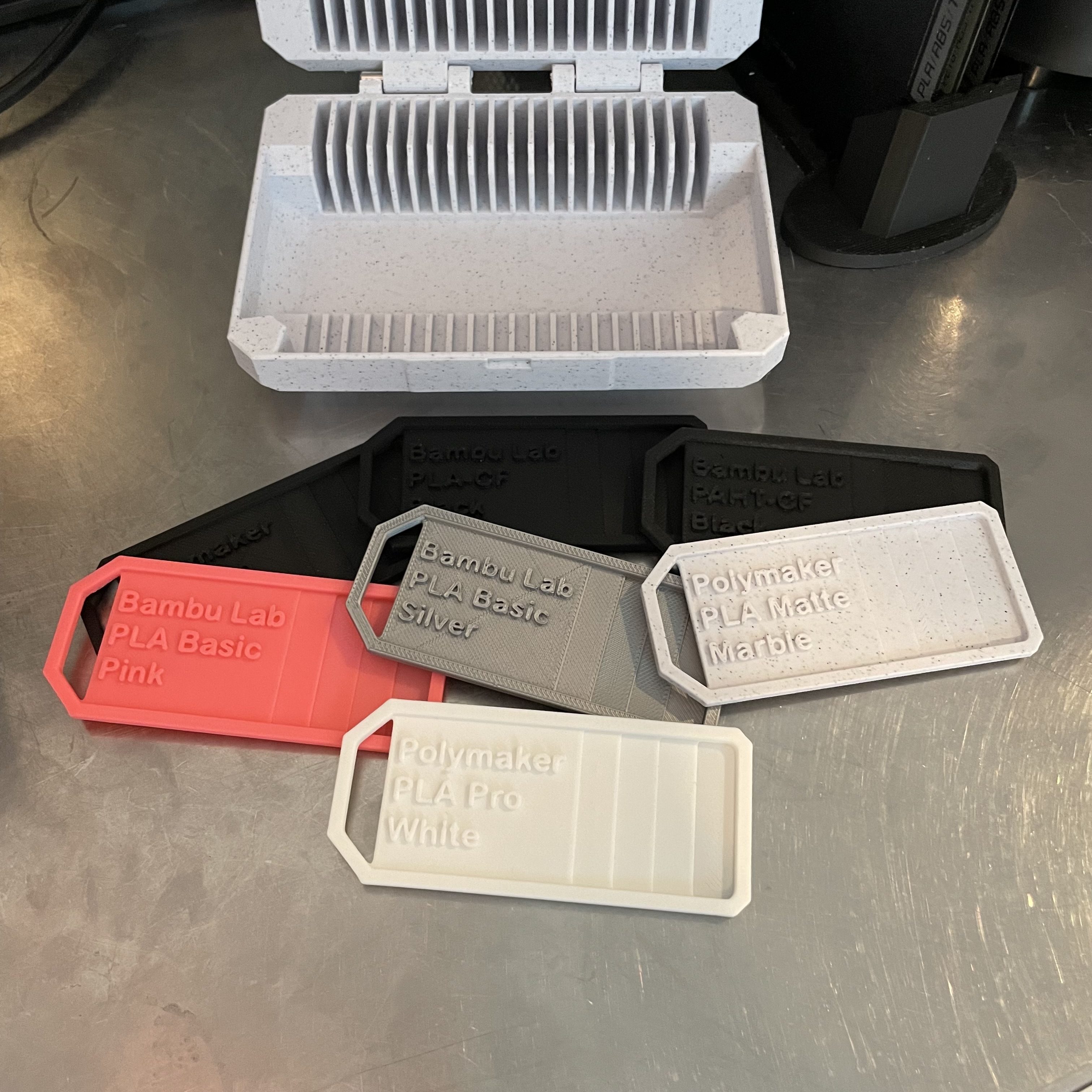 Filament swatches for Bambu Lab and Polymaker
