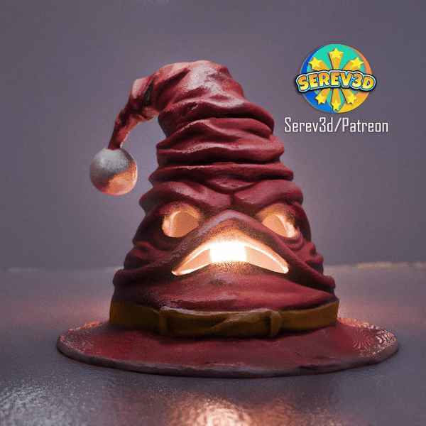 Santa Sorting Hat-Christmas Candle Holder-Serev3D
