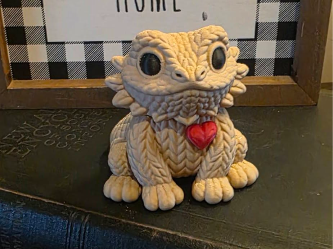 Cute Valentines Day Bearded Dragon Seated Heart