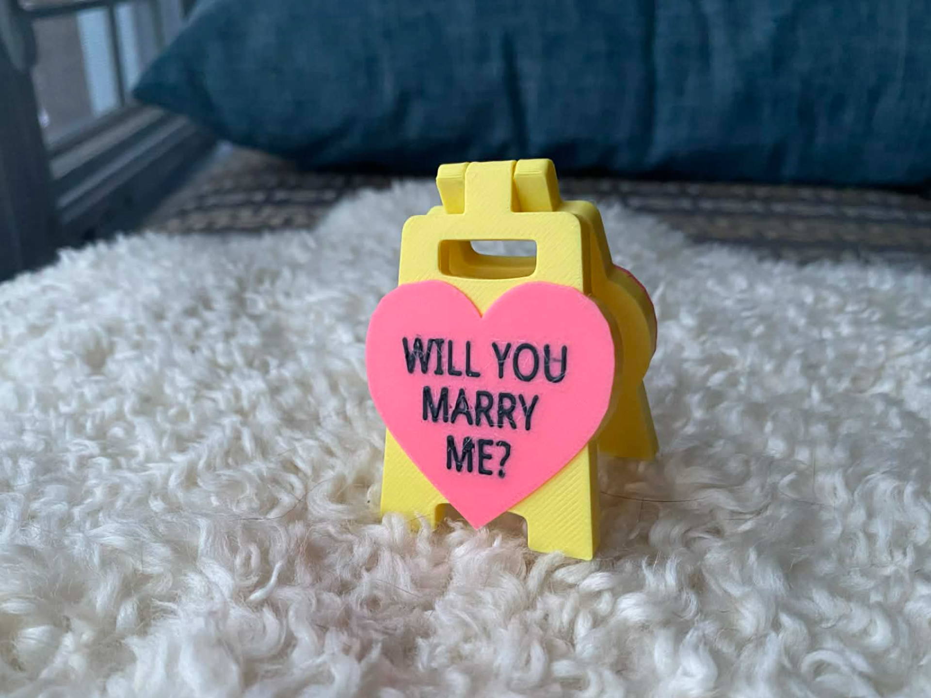 Marry Me Caution Folding Sign