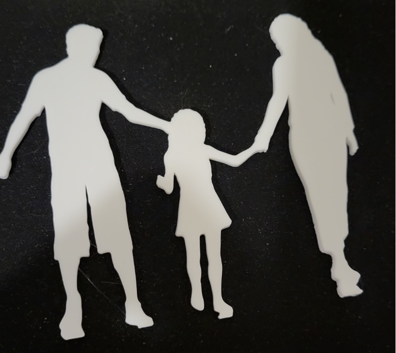 Familly art 2d wall image daughter mom dad