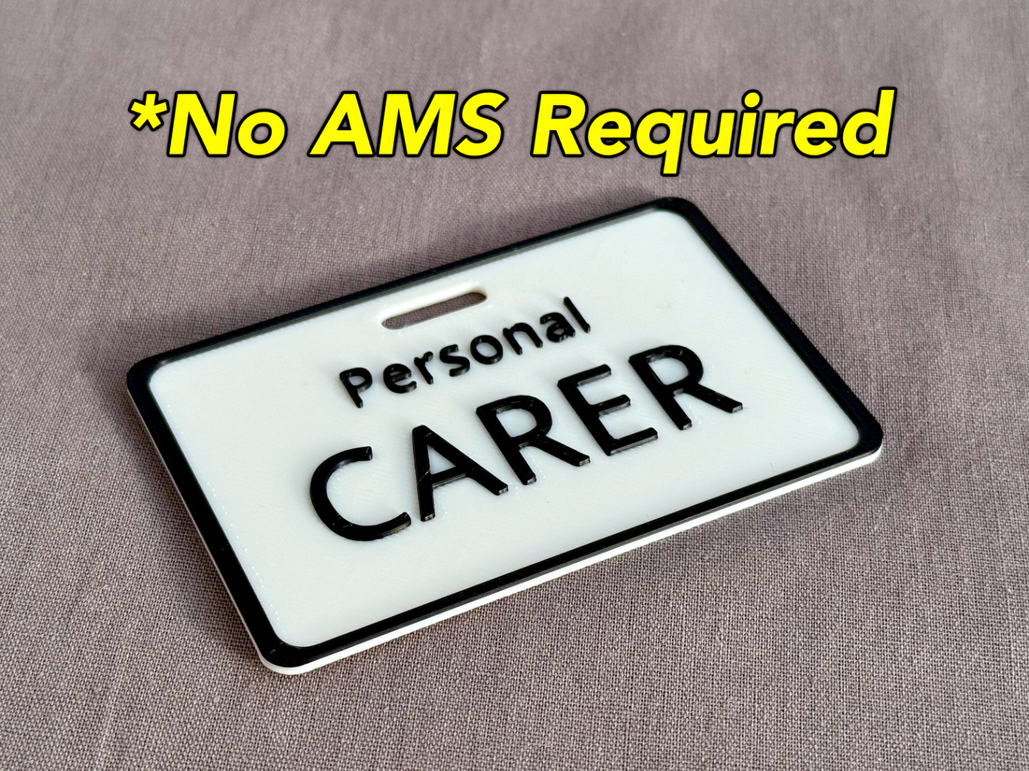 Personal Carer Card / Badge For Lanyard