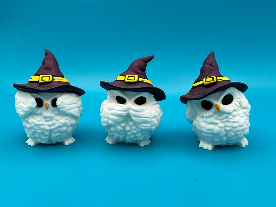 Trio Gufetti con Cappello da mago
