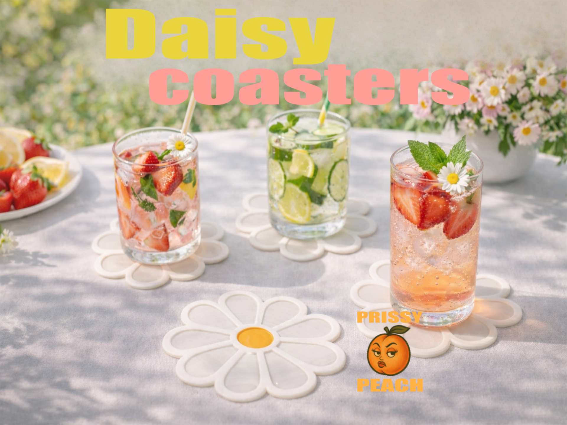 Daisy Coaster Floral Decor