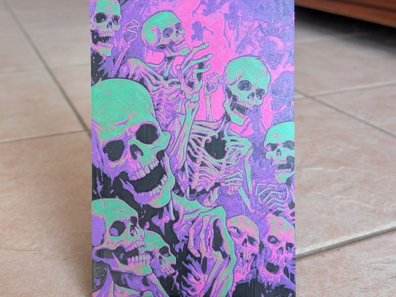 Skull - Geen and Pink