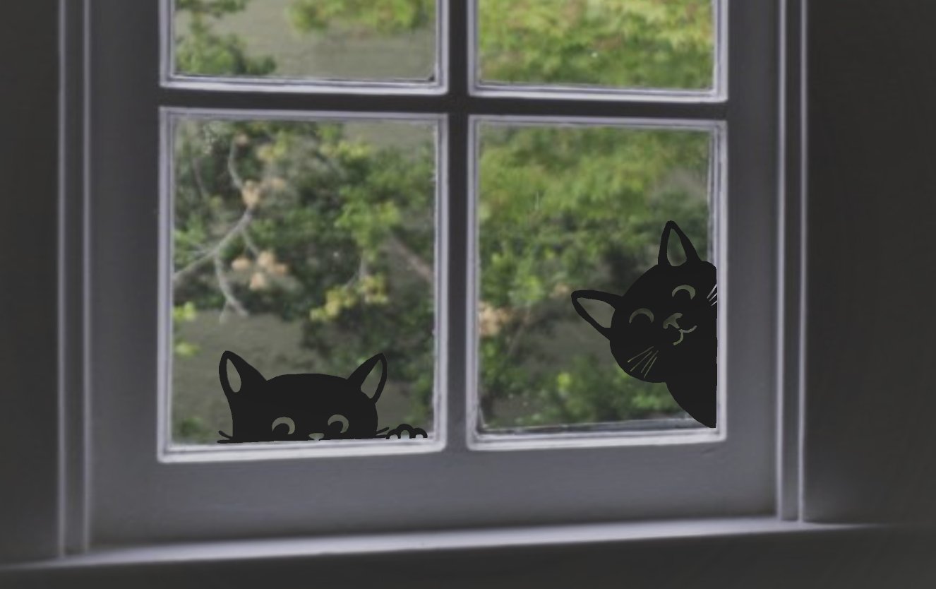 Cat windows decoration
