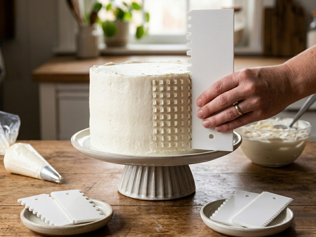 Professional 22x8cm Cake Scraper Set - 8 Patterns