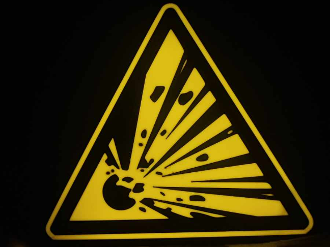 Explosion sign lightbox