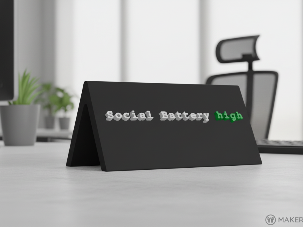 Social Battery Status Sign (Reversible)