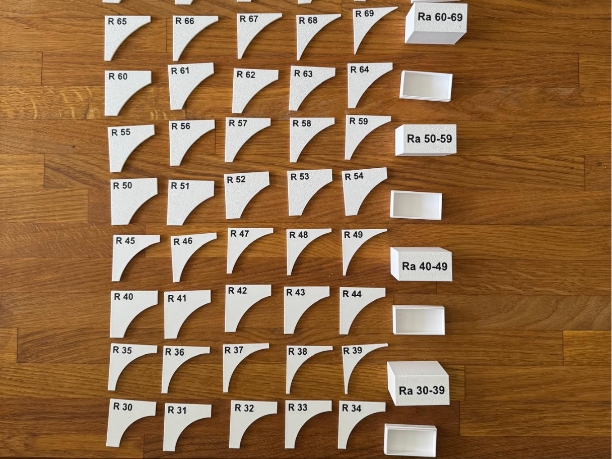 Radiuslehre R 30-R89 außen