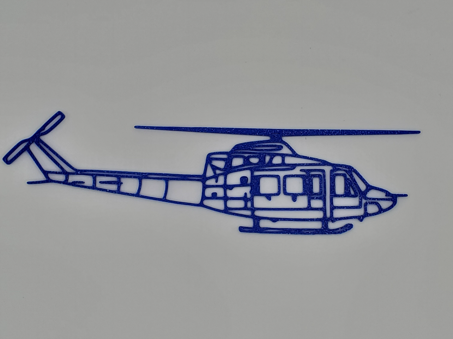 Bell 412 3-view Line Art - Front - Side - Top