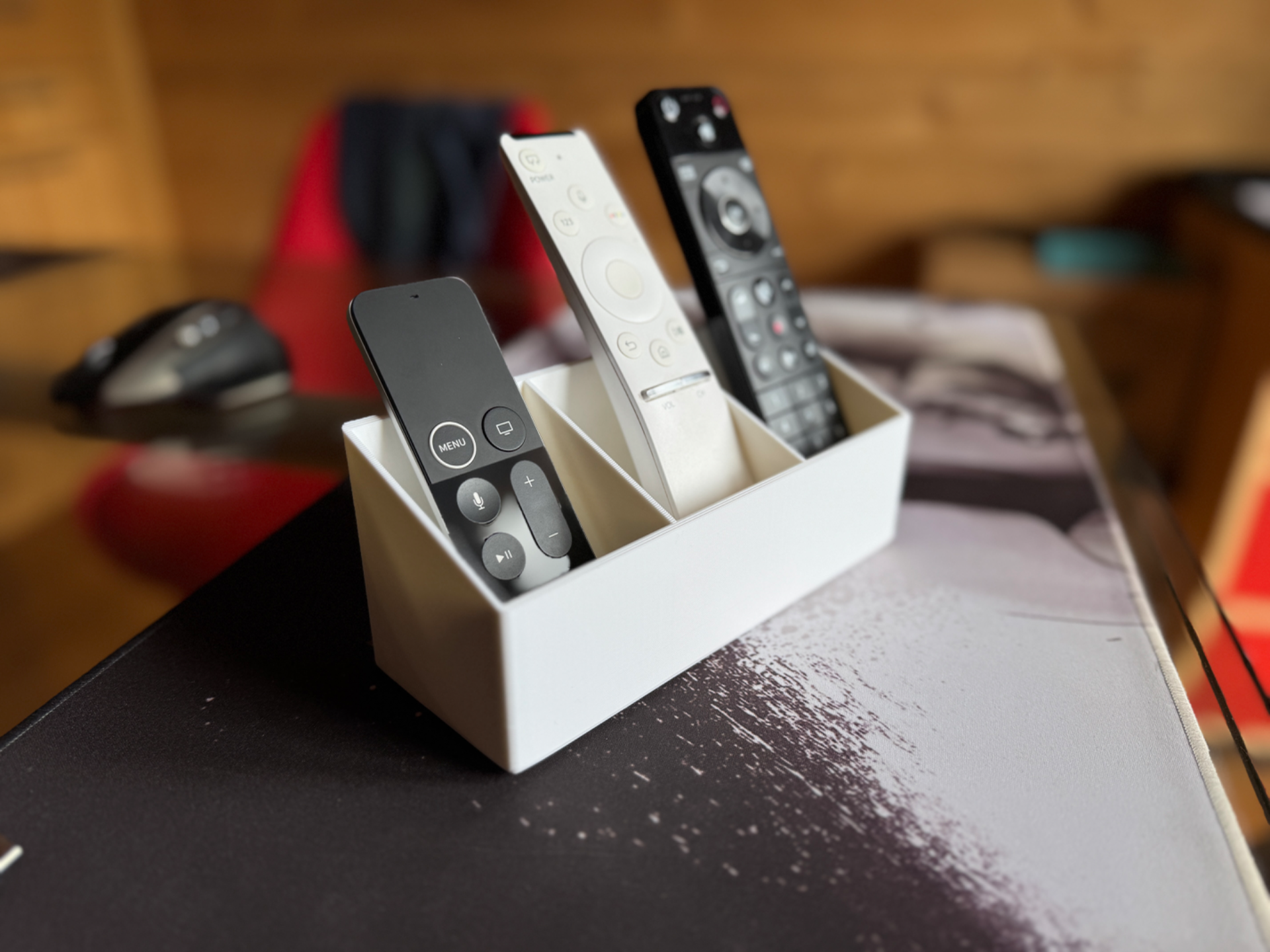Remote control holder for 3 remotes