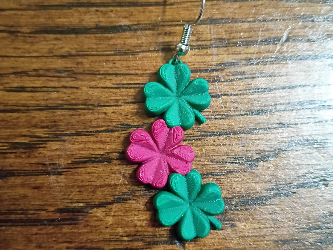 Saint Patrick's Day Triple Clover Earring