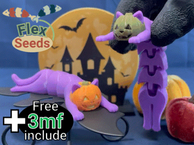 Flexi Pumpkin cat (Print-in-place)