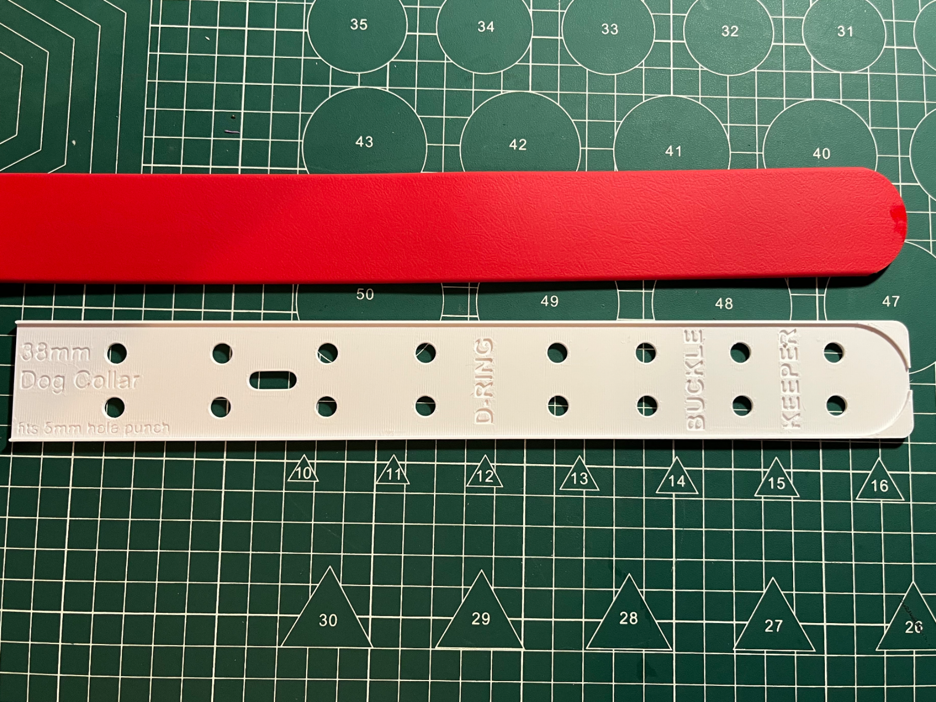 Biothane/Leather 38mm Dog Collar Pattern