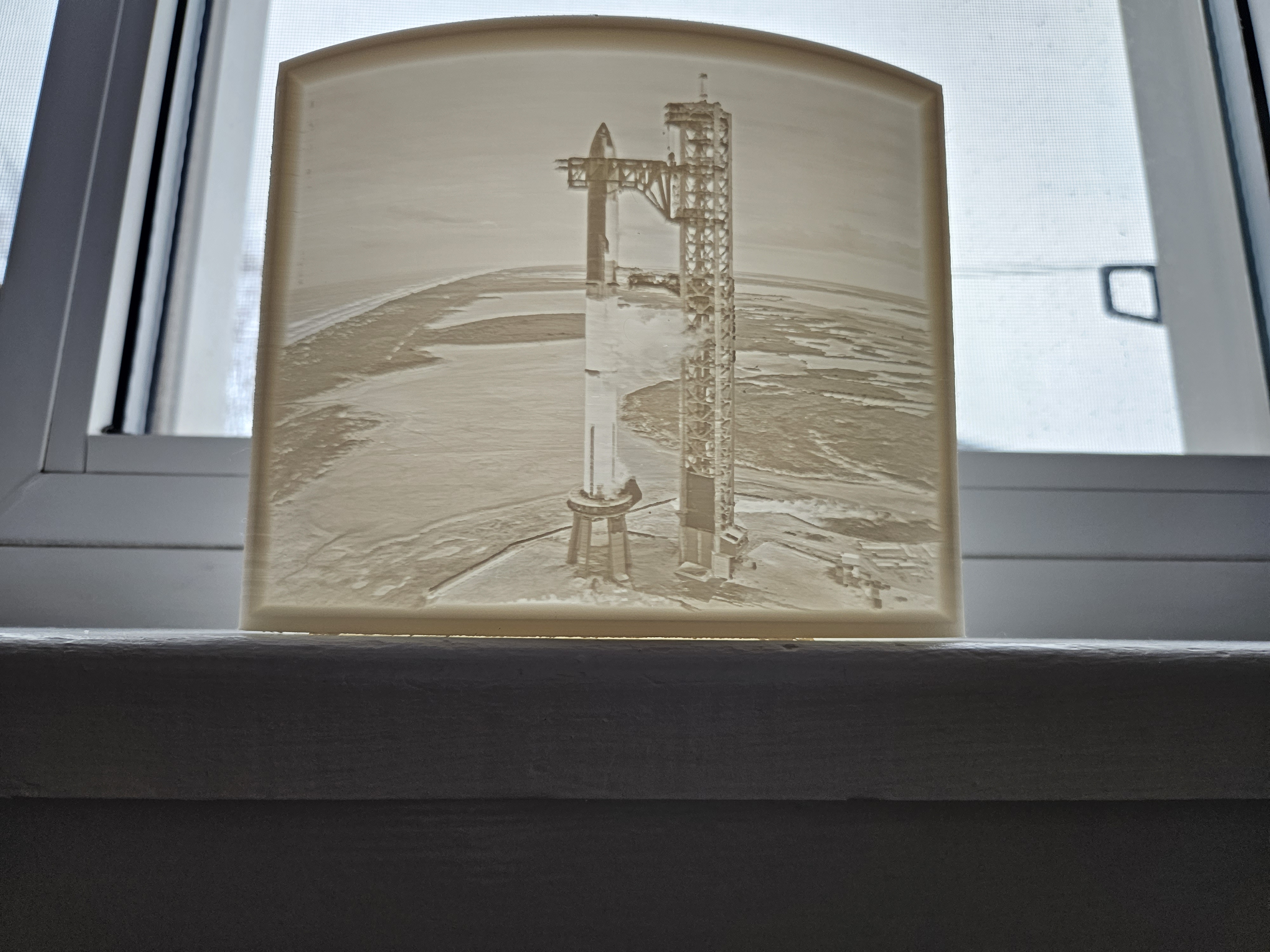 SpaceX Ship24 Booster7 Full Stack wet dress rehearsal Lithophane