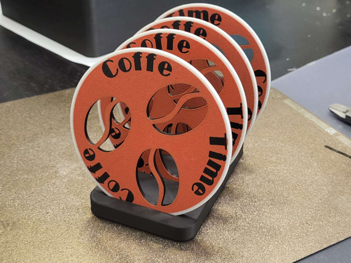 Coffe time coaster with stand