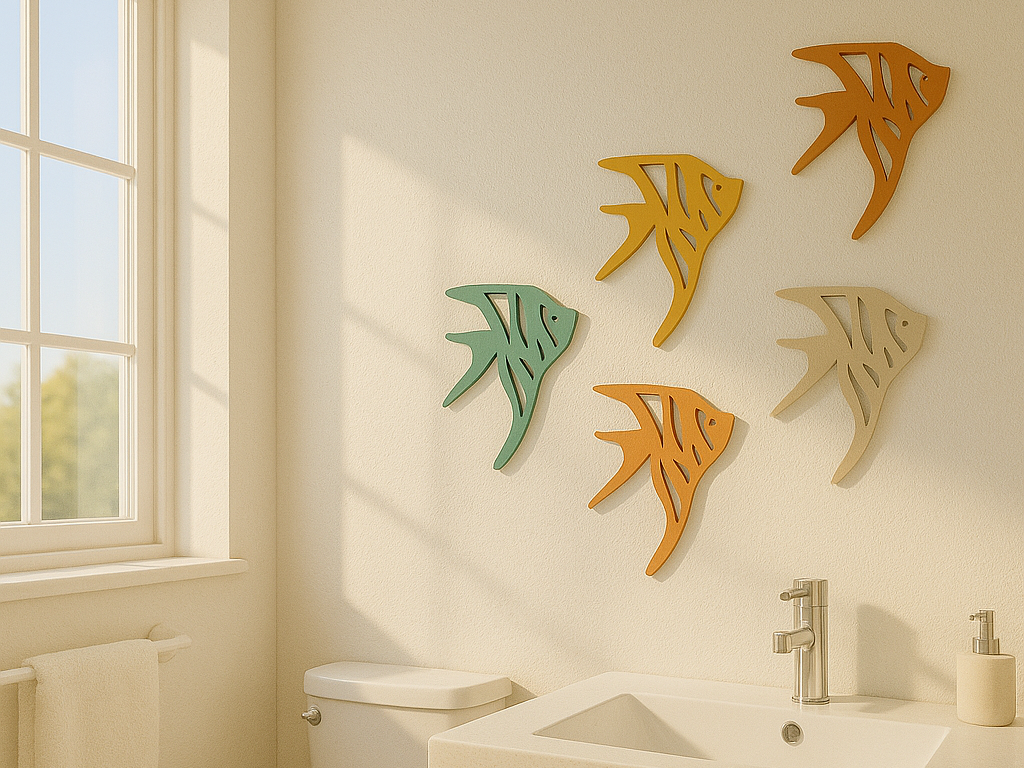 Dekorativer Zierfisch – Badezimmer Wanddeko