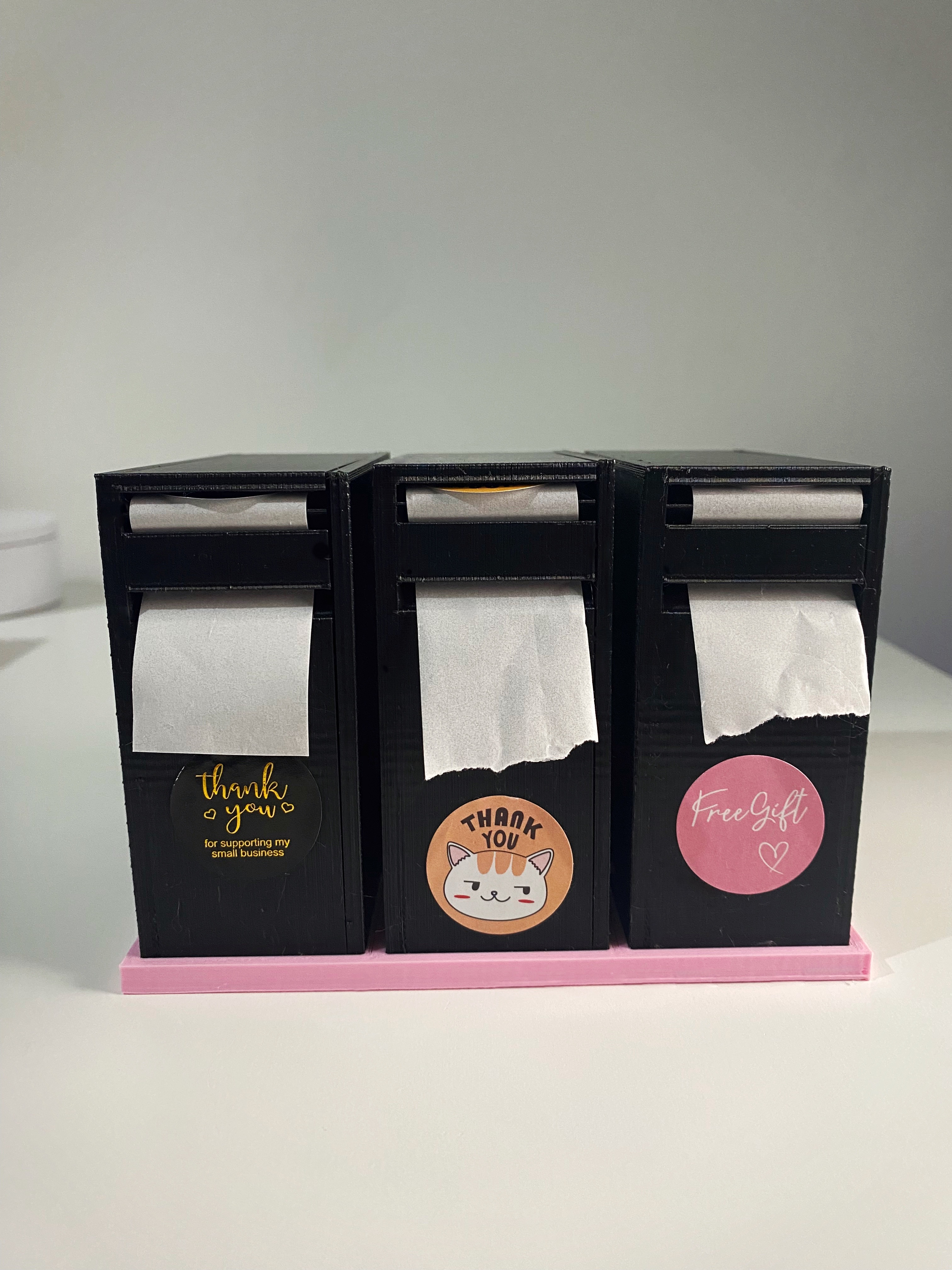 Sticker Roll Holder/Dispenser with Base(s)