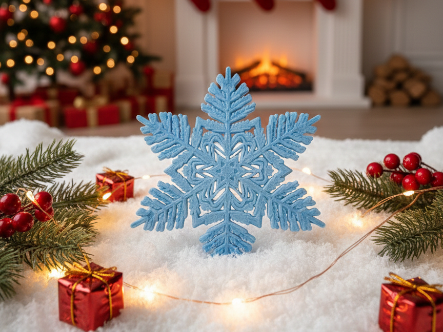 Flocon de neige décoratif – Élégance givrée