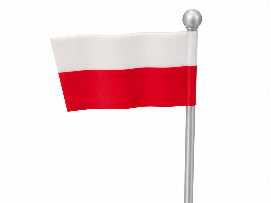 Polish Flag Desk Decoration – Customizable Color