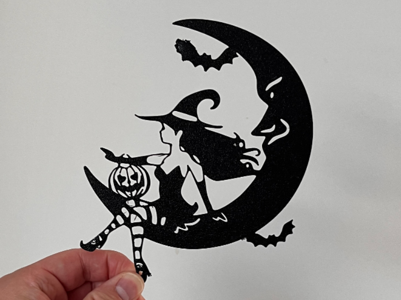 Halloween decor - Witch on the moon