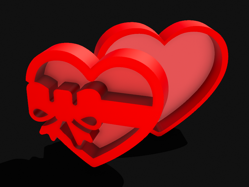 Valentine's Day gift box with a bow, large-small.