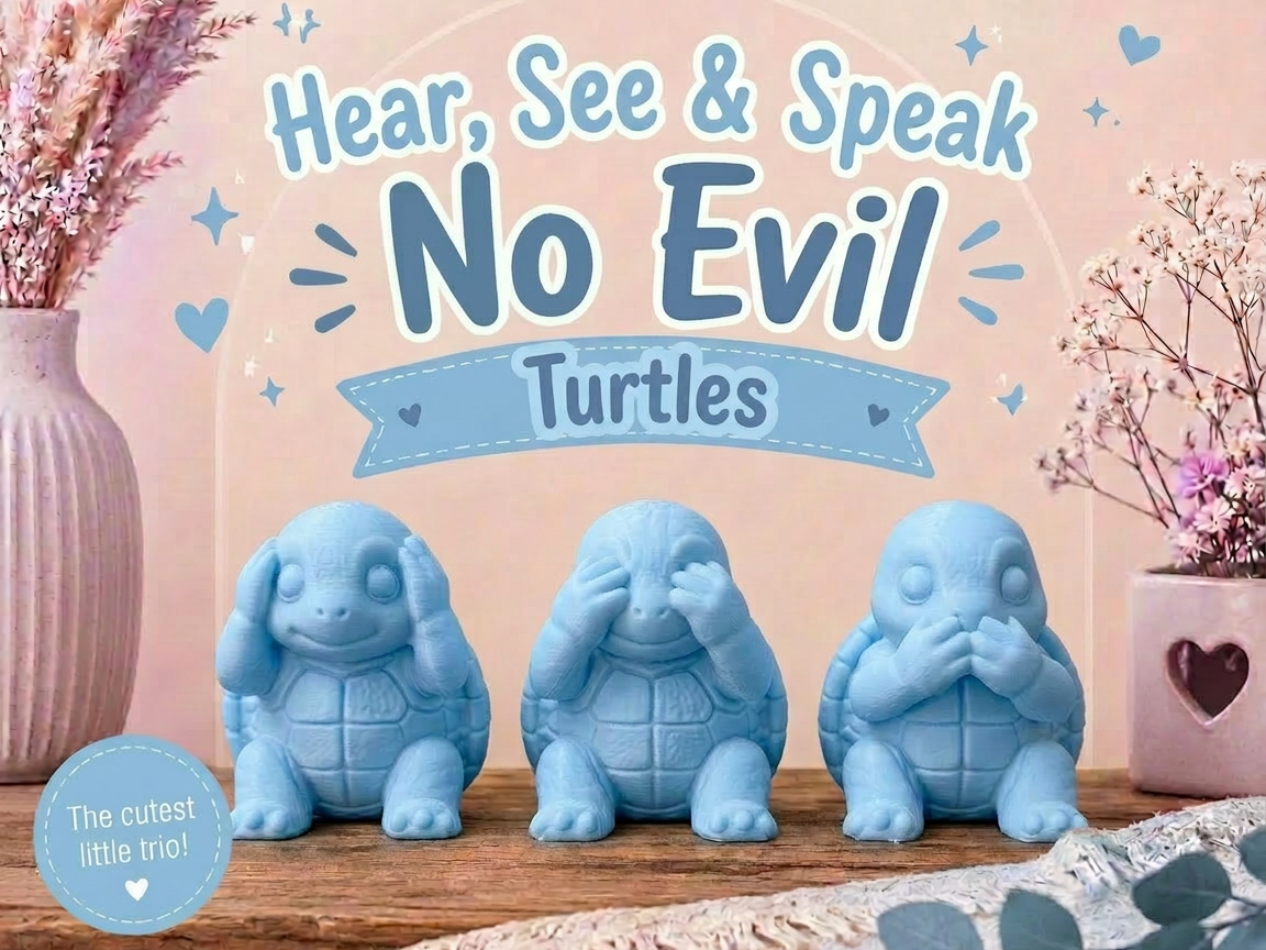 Hear, See & Speak No Evil Turtles