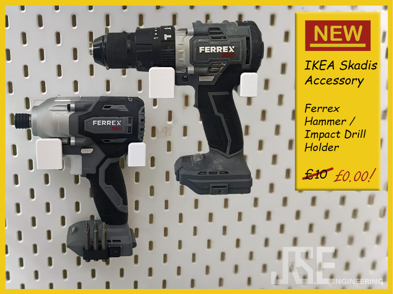 Ikea Skadis Ferrex Hammer / Impact Drill Holder
