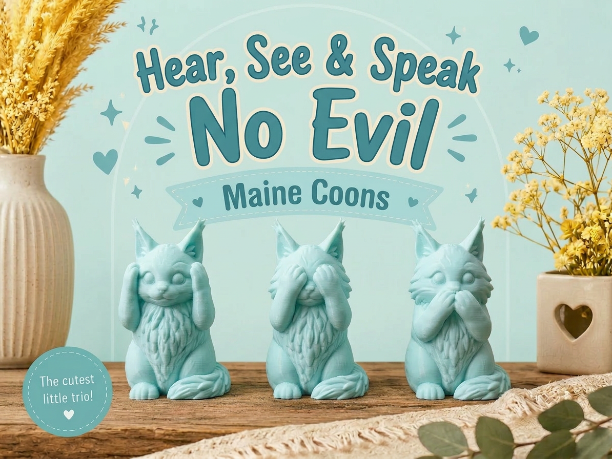 Hear, See & Speak No Evil Maine Coons