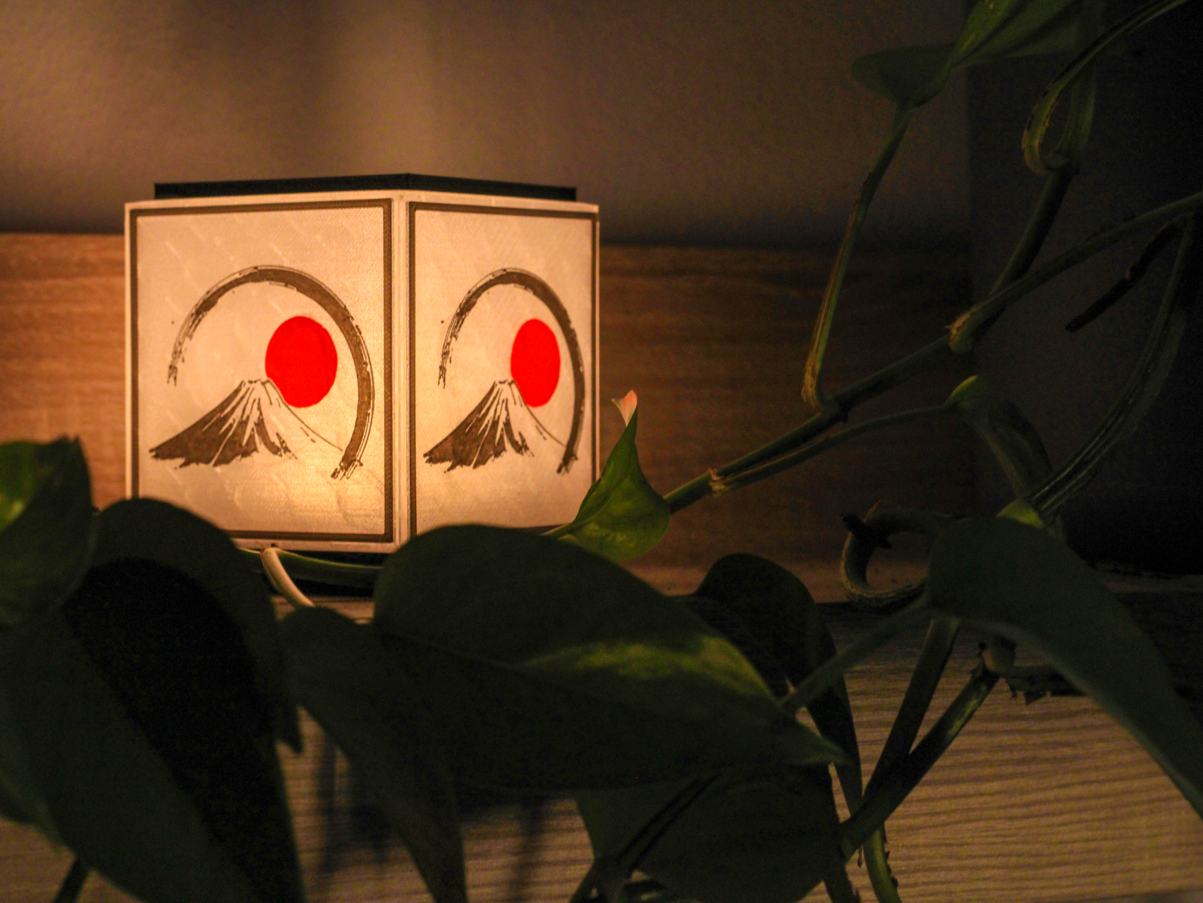 Mini Shoji Art Lamp – Fuji, Kanagawa, Bonsai