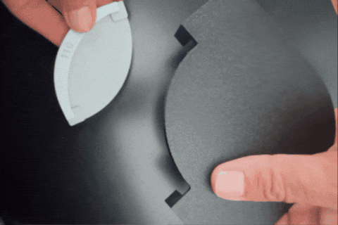 V1 Radius Guide 10-110mm + Gridfinity Holder