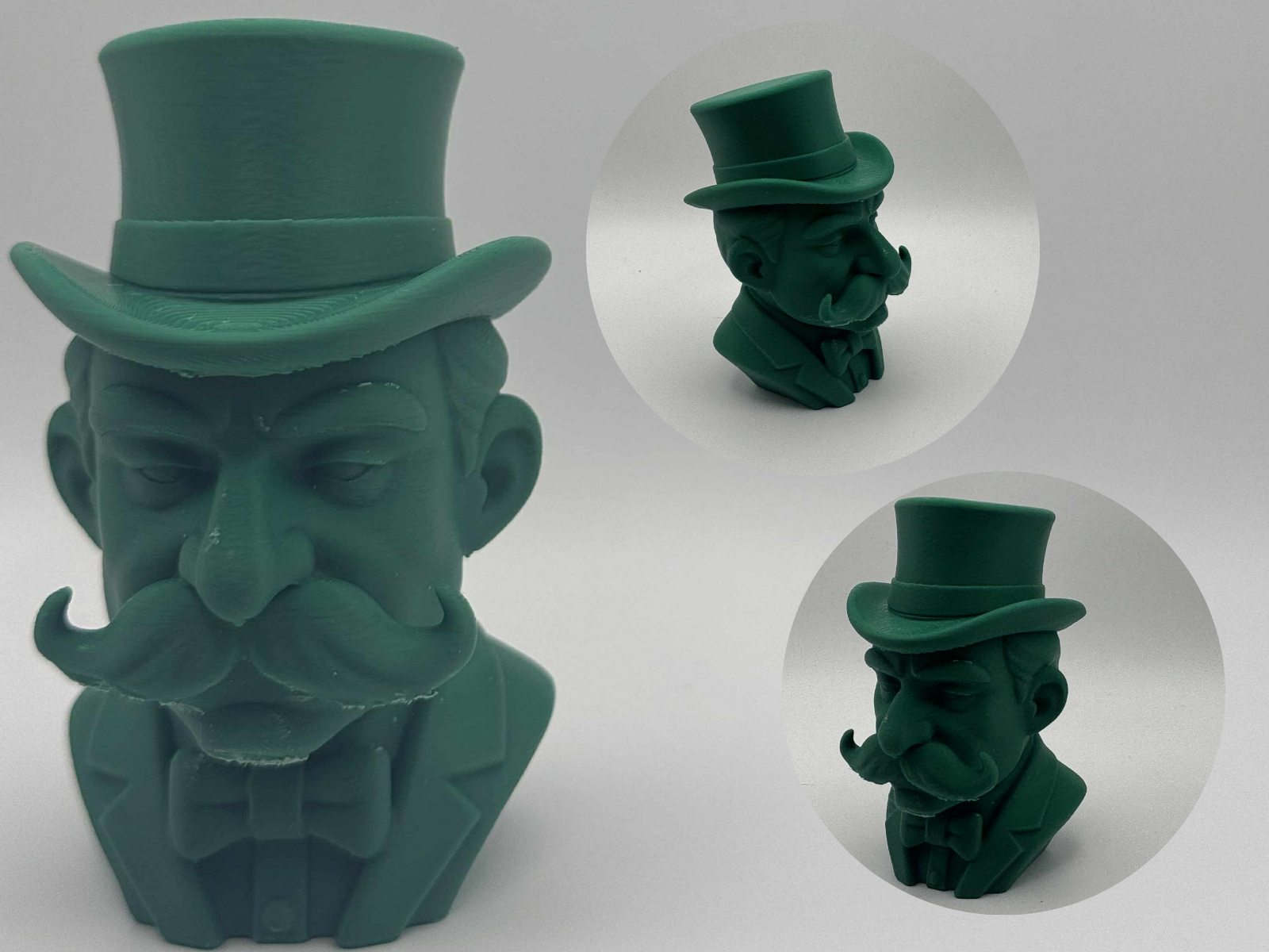 Aristocrat Bust – Mustached Gentleman with Top Hat