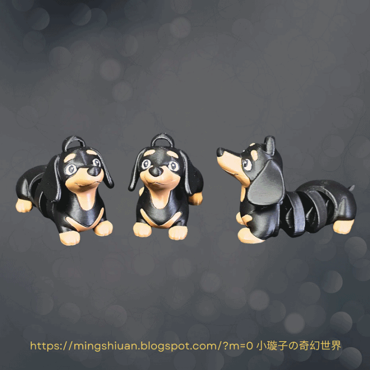 Articulated Dachshund keychain