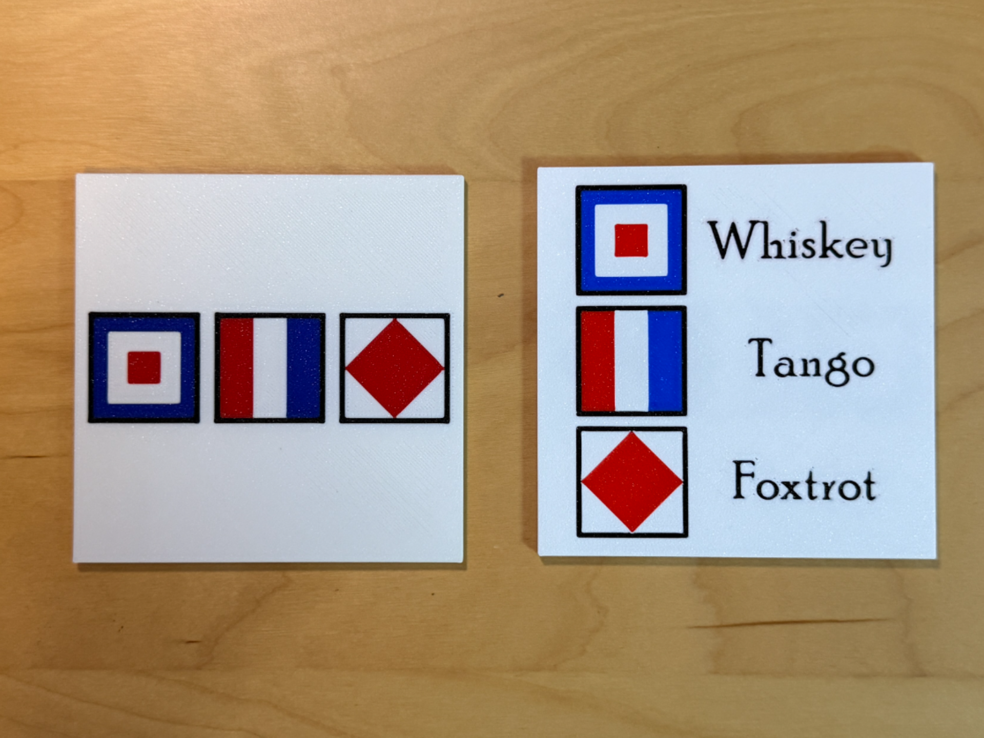 Whiskey Tango Foxtrot WTF Nautical Flag Coasters