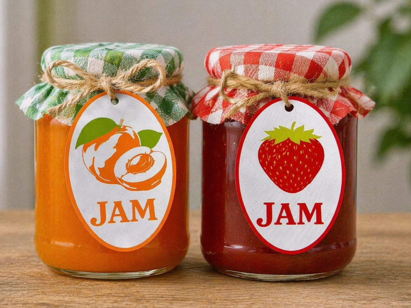 Jam jar tags - Strawberry Jam