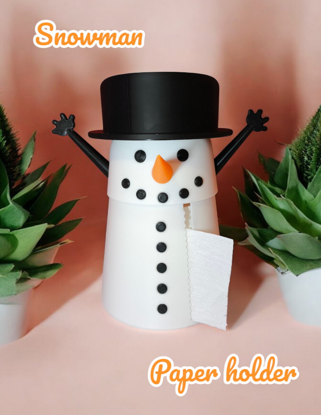 Snowman with rotating head - toilet paper holder