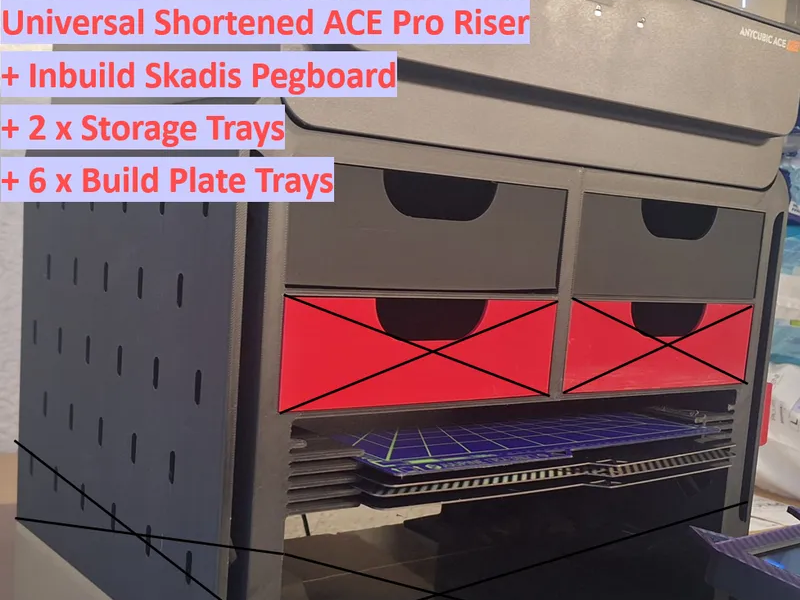 Short Universal Anycubic ACE Pro Riser with Skadis