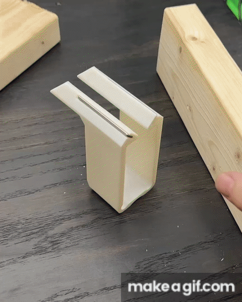 2x4 Tee Jig Hanger, Easy slide + remove w/ holder