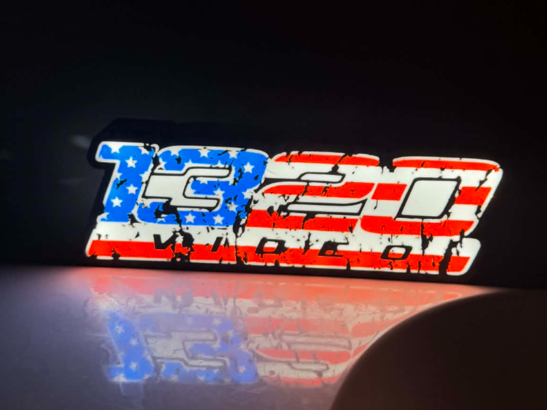1320 Video American Flag inspired light box